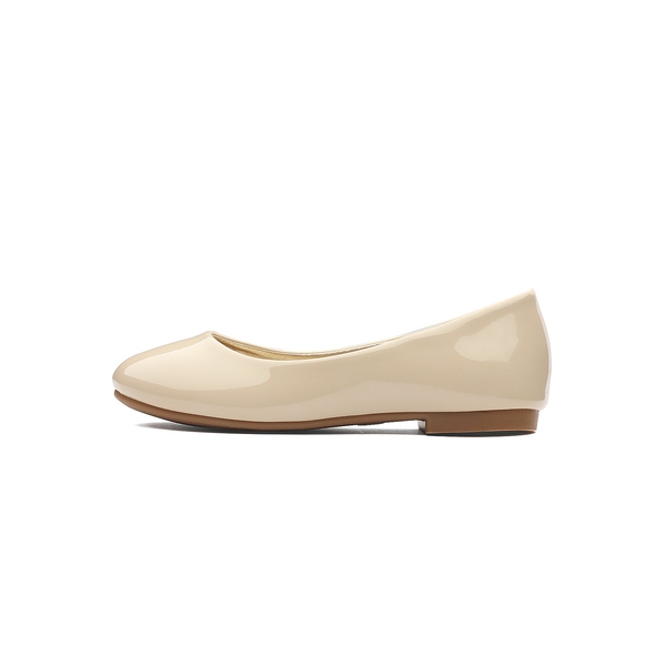 Girl's Comfortable Slip on Ballerina Flats - NUDE PAT - 1